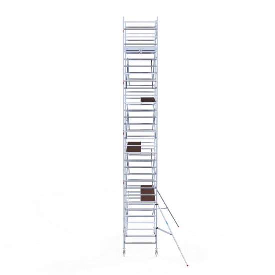 Euroscaffold Rolsteiger Euroscaffold Original 135x305 10,2m werkhoogte carbon vloer tegen de gevel