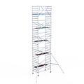 Euroscaffold Rolsteiger Euroscaffold Original 135x250 11,2m werkhoogte tegen de gevel