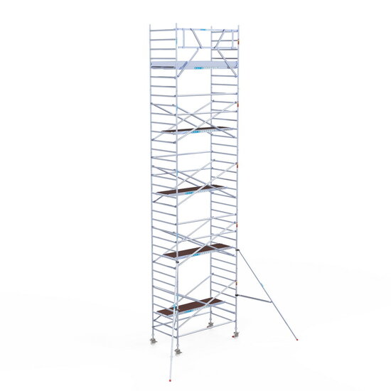 Euroscaffold Rolsteiger Euroscaffold Original 135x250 11,2m werkhoogte tegen de gevel