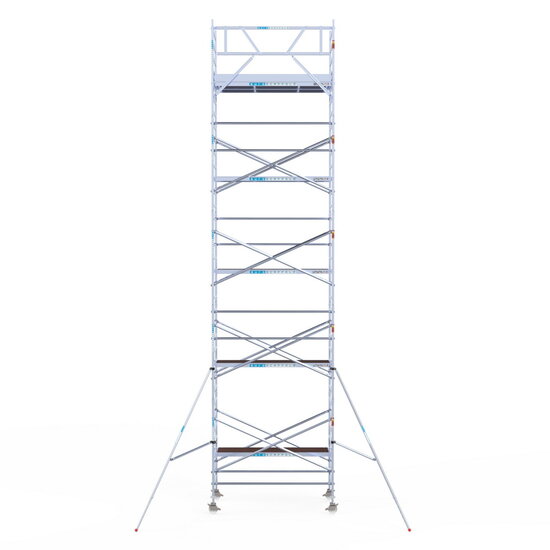 Euroscaffold Rolsteiger Euroscaffold Original 135x250 11,2m werkhoogte tegen de gevel
