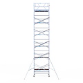 Euroscaffold Rolsteiger Euroscaffold Original 135x250 13,2m werkhoogte carbon vloer tegen de gevel
