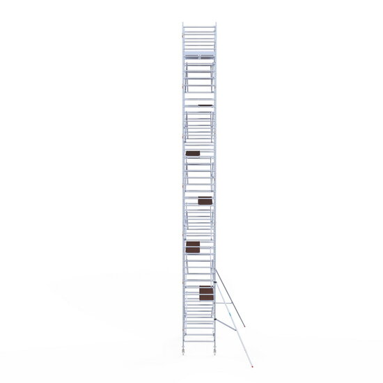 Euroscaffold Rolsteiger Euroscaffold Original 135x250 14,2m werkhoogte tegen de gevel