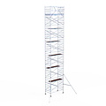 Euroscaffold Rolsteiger Euroscaffold Original 135x250 14,2m werkhoogte tegen de gevel