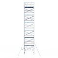 Euroscaffold Rolsteiger Euroscaffold Original 135x250 14,2m werkhoogte tegen de gevel