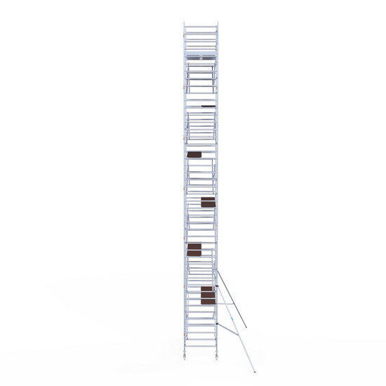 Euroscaffold Rolsteiger Euroscaffold Original 135x305 14,2m werkhoogte tegen de gevel