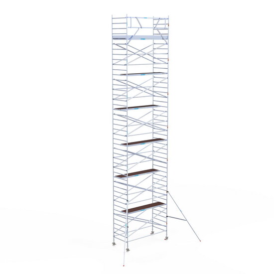 Euroscaffold Rolsteiger Euroscaffold Original 135x305 14,2m werkhoogte tegen de gevel