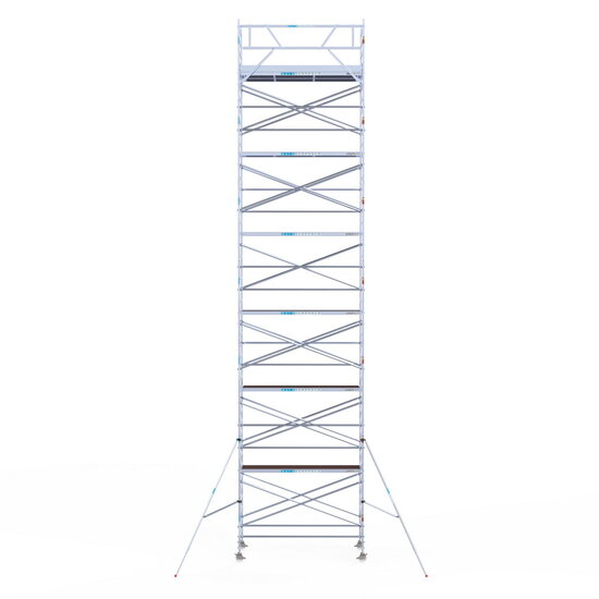 Euroscaffold Rolsteiger Euroscaffold Original 135x305 14,2m werkhoogte tegen de gevel