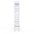 Euroscaffold Rolsteiger Euroscaffold Original 135x190 14,2m werkhoogte carbon vloer tegen de gevel