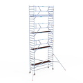 Euroscaffold Rolsteiger Euroscaffold Professional 90x305 9,2m werkhoogte carbon vloer tegen de gevel