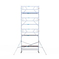 Euroscaffold Rolsteiger Euroscaffold Professional 90x305 9,2m werkhoogte carbon vloer tegen de gevel
