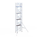 Euroscaffold Rolsteiger Euroscaffold Professional 90x190 10,2m werkhoogte carbon vloer tegen de gevel
