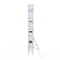 Euroscaffold Rolsteiger Euroscaffold Professional 90x190 10,2m werkhoogte carbon vloer tegen de gevel