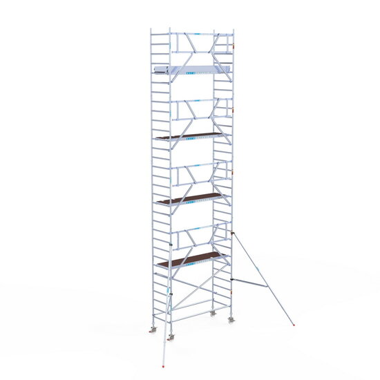 Euroscaffold Rolsteiger Euroscaffold Professional 90x250 10,2m werkhoogte tegen de gevel