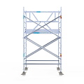 Euroscaffold Rolsteiger Euroscaffold Professional 135x190 4,2m werkhoogte tegen de gevel