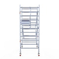 Euroscaffold Rolsteiger Euroscaffold Professional 135x190 4,2m werkhoogte tegen de gevel