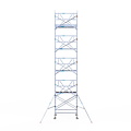 Euroscaffold Rolsteiger Euroscaffold Professional 135x190 10,2m werkhoogte tegen de gevel