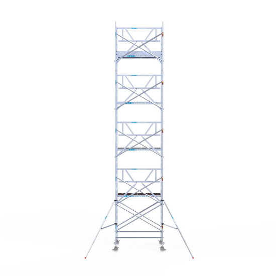 Euroscaffold Rolsteiger Euroscaffold Professional 135x190 10,2m werkhoogte tegen de gevel