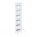 Euroscaffold Rolsteiger Euroscaffold Professional 135x190 13,2m werkhoogte tegen de gevel