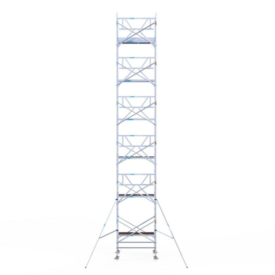 Euroscaffold Rolsteiger Euroscaffold Professional 135x190 13,2m werkhoogte tegen de gevel