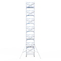 Euroscaffold Rolsteiger Euroscaffold Professional 135x190 14,2m werkhoogte tegen de gevel