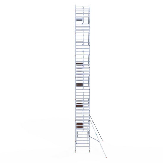 Euroscaffold Rolsteiger Euroscaffold Professional 135x190 14,2m werkhoogte tegen de gevel