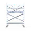 Euroscaffold Rolsteiger Euroscaffold Professional 135x250 4,2m werkhoogte tegen de gevel