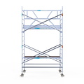 Euroscaffold Rolsteiger Euroscaffold Professional 135x250 5,2m werkhoogte tegen de gevel