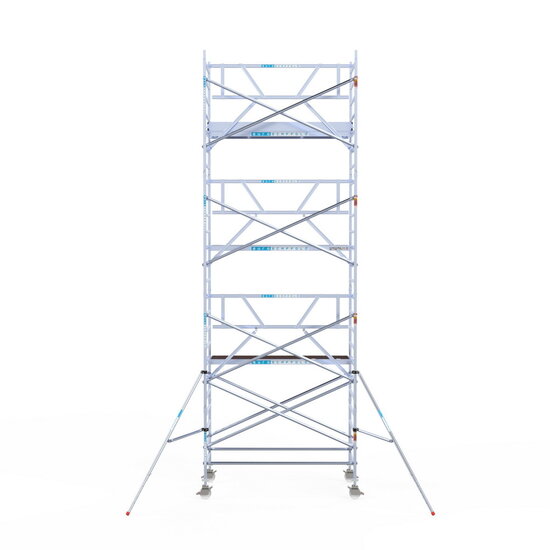 Euroscaffold Rolsteiger Euroscaffold Professional 135x250 8,2m werkhoogte tegen de gevel