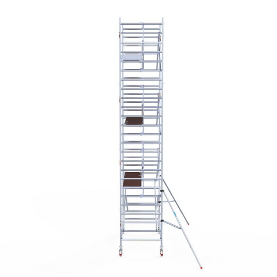 Euroscaffold Rolsteiger Euroscaffold Professional 135x250 8,2m werkhoogte tegen de gevel