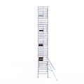 Euroscaffold Rolsteiger Euroscaffold Professional 135x250 10,2m werkhoogte tegen de gevel