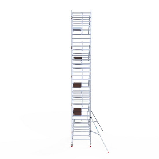 Euroscaffold Rolsteiger Euroscaffold Professional 135x250 10,2m werkhoogte tegen de gevel