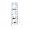 Euroscaffold Rolsteiger Euroscaffold Professional 135x250 11,2m werkhoogte tegen de gevel