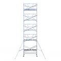 Euroscaffold Rolsteiger Euroscaffold Professional 135x250 11,2m werkhoogte tegen de gevel
