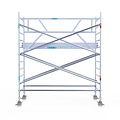 Euroscaffold Rolsteiger Euroscaffold Professional 135x305 4,2m werkhoogte tegen de gevel
