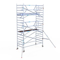 Euroscaffold Rolsteiger Euroscaffold Professional 135x305 6,2m werkhoogte tegen de gevel