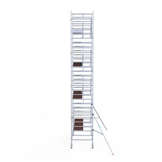 Euroscaffold Rolsteiger Euroscaffold Professional 135x305 9,2m werkhoogte tegen de gevel