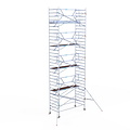 Euroscaffold Rolsteiger Euroscaffold Professional 135x305 10,2m werkhoogte tegen de gevel