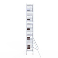 Euroscaffold Rolsteiger Euroscaffold Professional 135x305 11,2m werkhoogte tegen de gevel