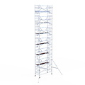 Euroscaffold Rolsteiger Euroscaffold Professional 135x305 14,2m werkhoogte tegen de gevel
