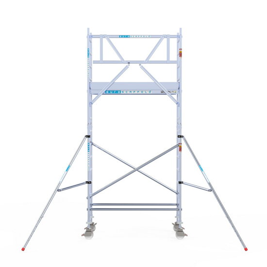 Euroscaffold Rolsteiger Euroscaffold Professional 75x190 5,2m werkhoogte tegen de gevel