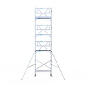Euroscaffold Rolsteiger Euroscaffold Professional 75x190 9,2m werkhoogte tegen de gevel