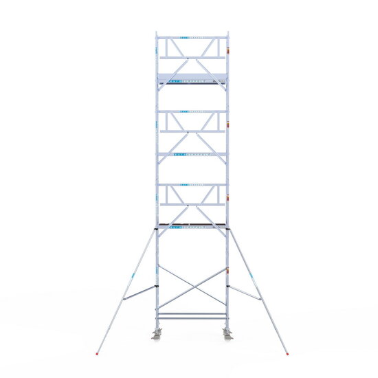 Euroscaffold Rolsteiger Euroscaffold Professional 75x190 9,2m werkhoogte tegen de gevel