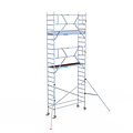 Euroscaffold Rolsteiger Euroscaffold Professional 75x250 7,2m werkhoogte tegen de gevel
