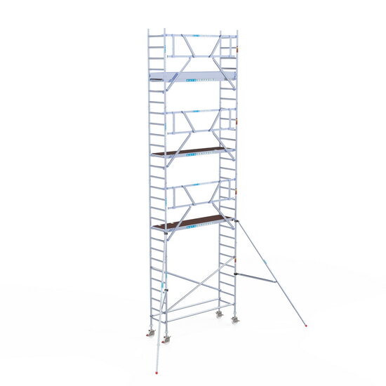 Euroscaffold Rolsteiger Euroscaffold Professional 75x250 9,2m werkhoogte tegen de gevel