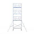 Euroscaffold Rolsteiger Euroscaffold Professional 75x250 9,2m werkhoogte tegen de gevel