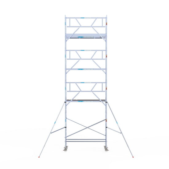 Euroscaffold Rolsteiger Euroscaffold Professional 75x250 9,2m werkhoogte tegen de gevel