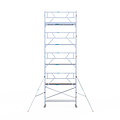 Euroscaffold Rolsteiger Euroscaffold Professional 75x305 10,2m werkhoogte tegen de gevel