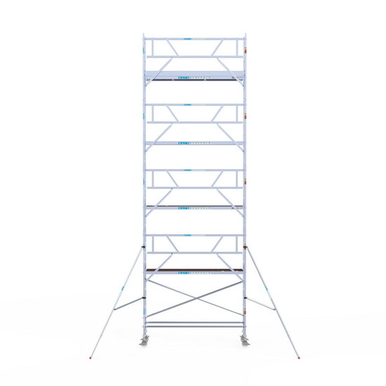 Euroscaffold Rolsteiger Euroscaffold Professional 75x305 10,2m werkhoogte tegen de gevel