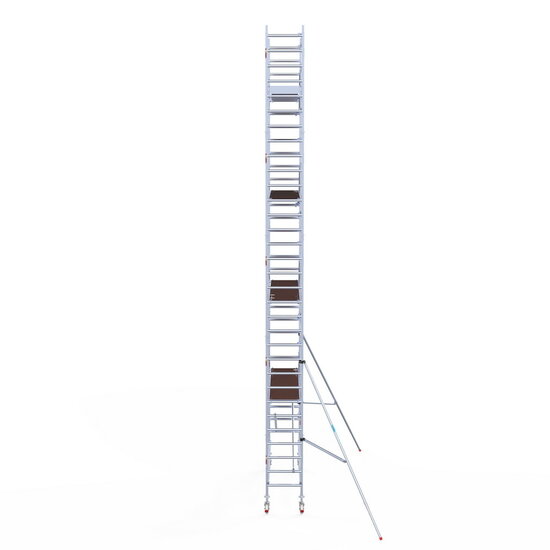 Euroscaffold Rolsteiger Euroscaffold Professional 75x305 10,2m werkhoogte tegen de gevel