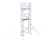 Rolsteiger Euroscaffold Professional 75x190 7,2m werkhoogte carbon vloer tegen de gevel